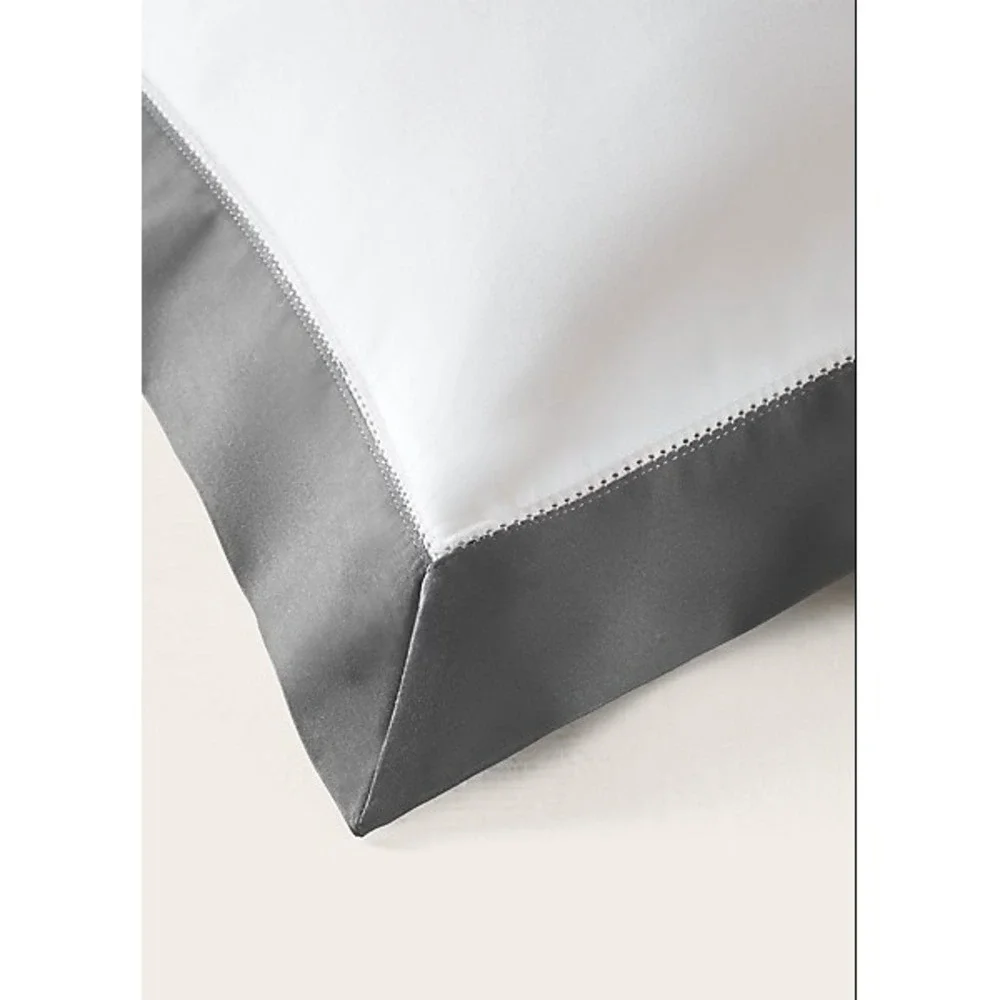 Ralph Lauren‎ Organic Cotton Sateen Border Sham King - Graphite NEW